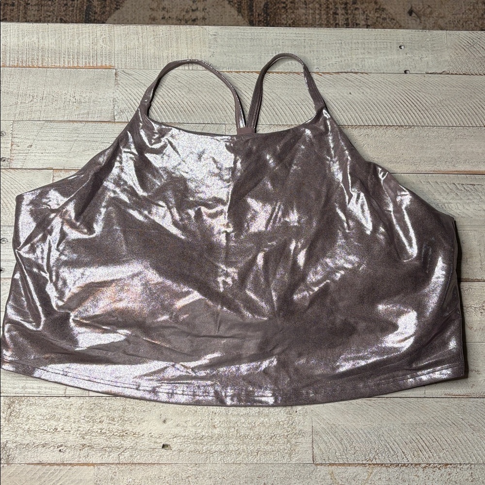 Old Navy Active Metallic Bronze Sports Bra 4X - Picture 3 of 15